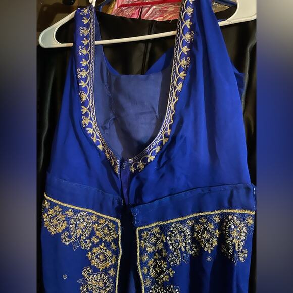 Final price* Regency blue silk pelisse over dress - Picture 4 of 9